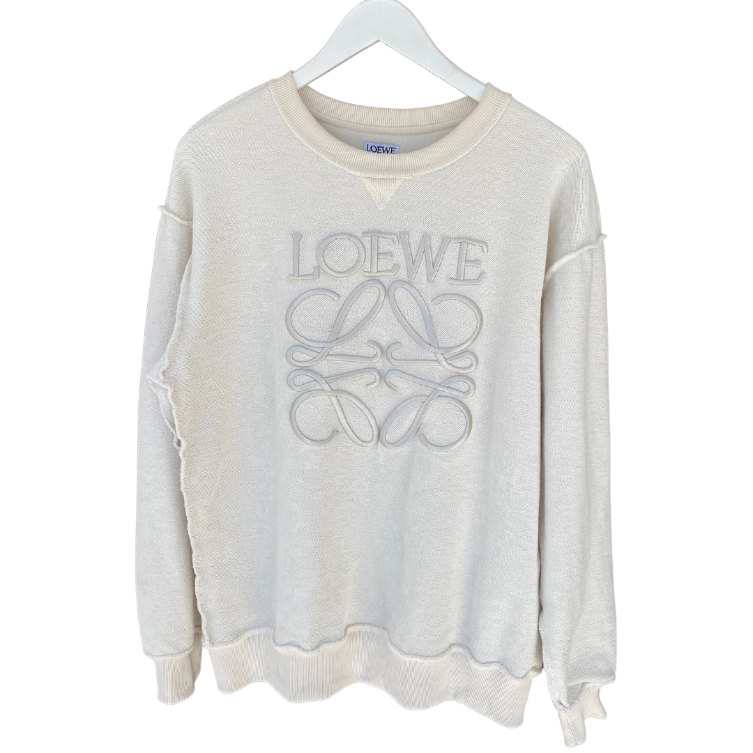LOEWE - Logo-Embroidered Cotton-Jersey Sweatshirt - Neutrals Loewe