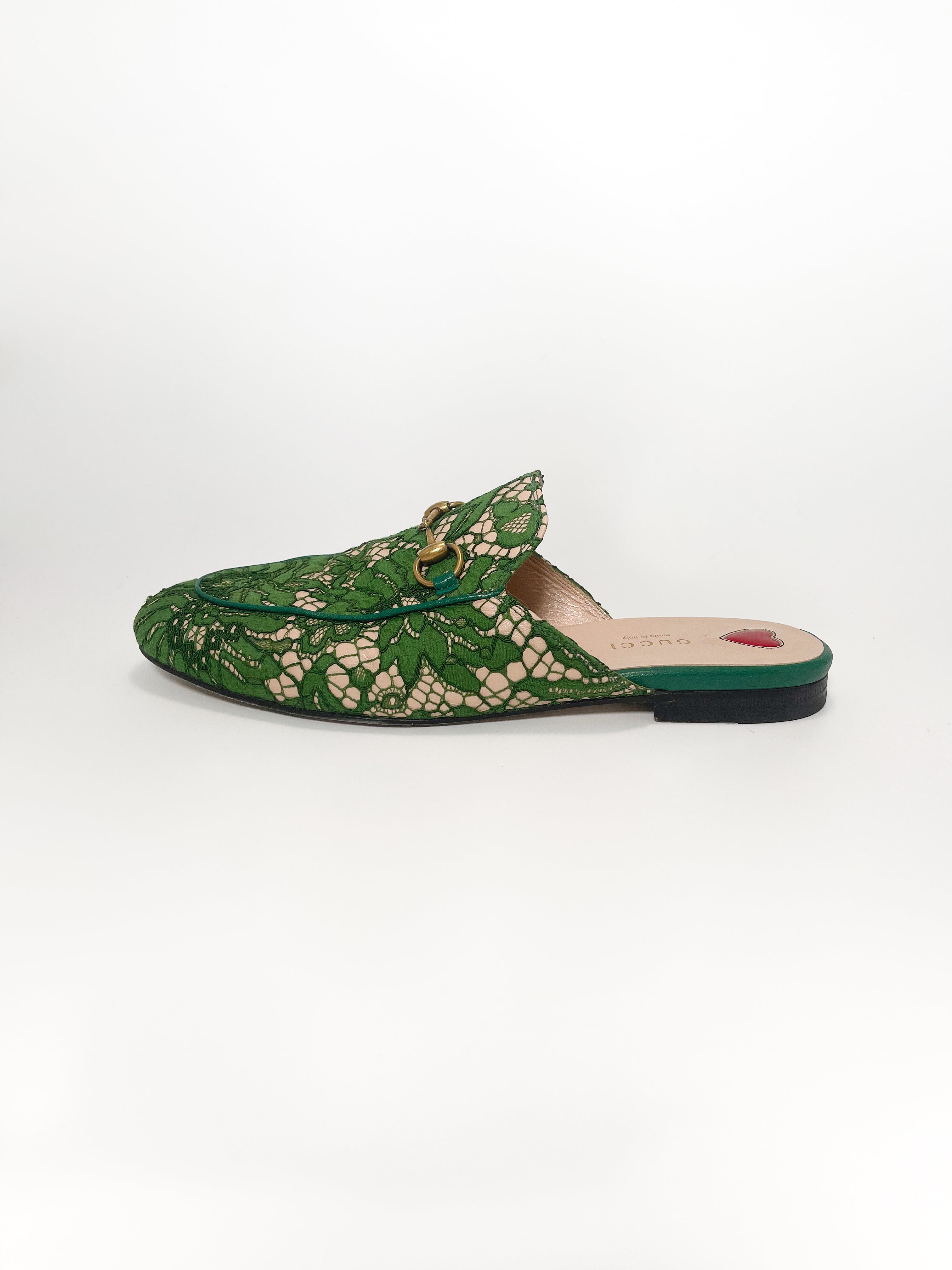 Gucci princetown lace mule hot sale