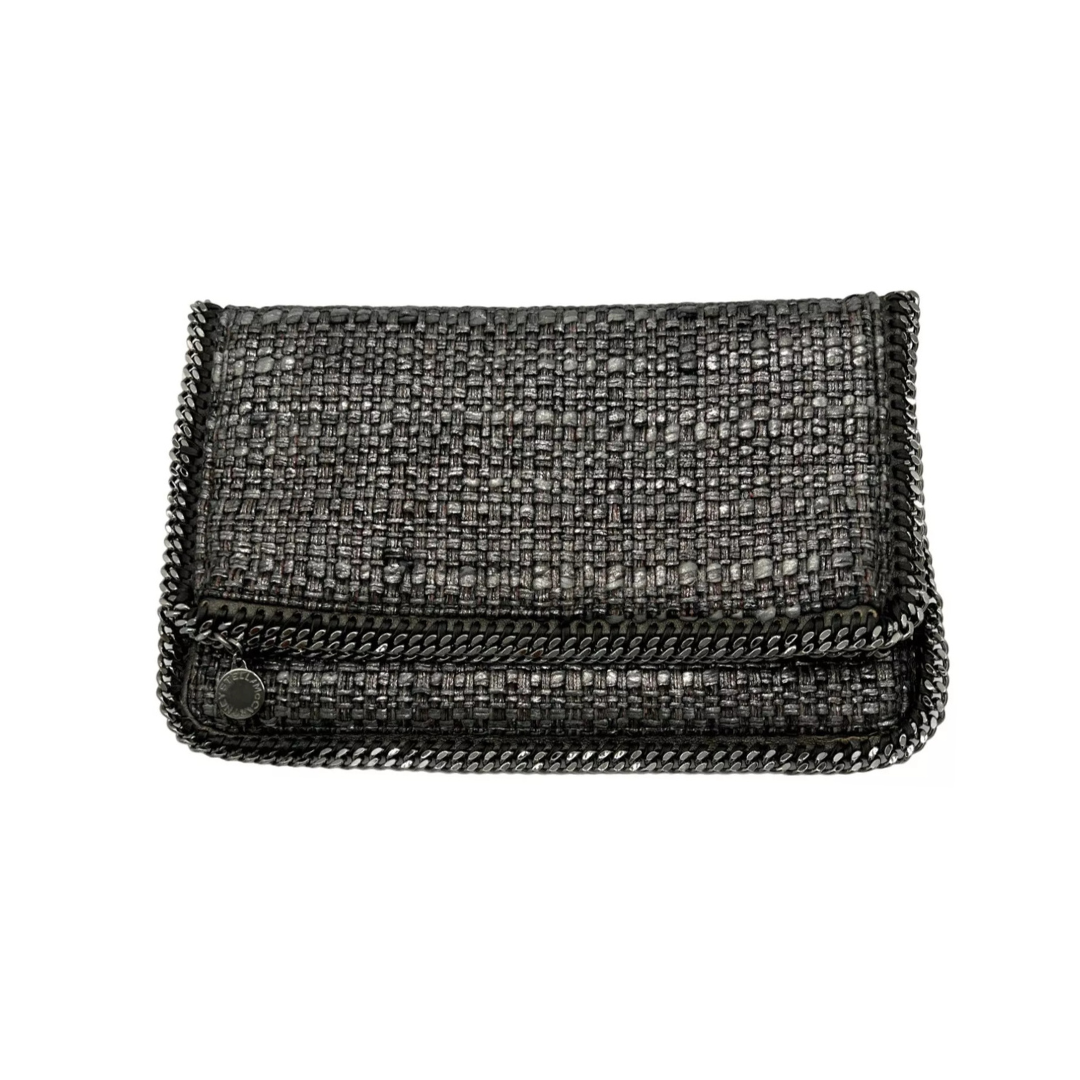 Stella McCartney Falabella Tweed Boucle Fold Over Clutch