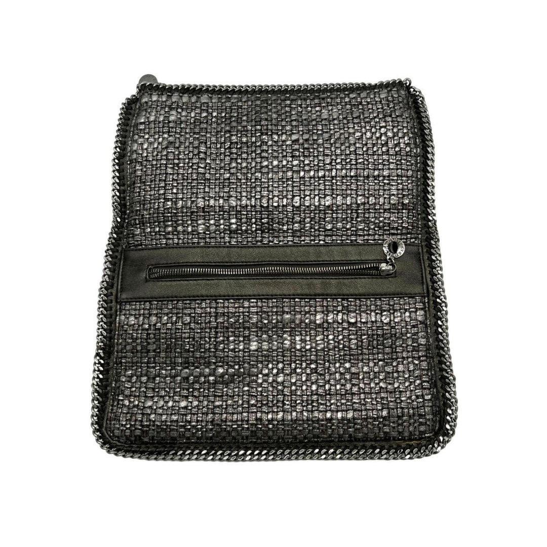 Stella McCartney Falabella Tweed Boucle Fold Over Clutch