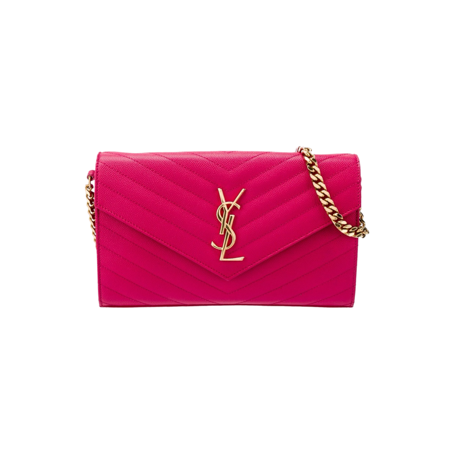 Saint Laurent Monogram Matelassé Cassandre Wallet on Chain