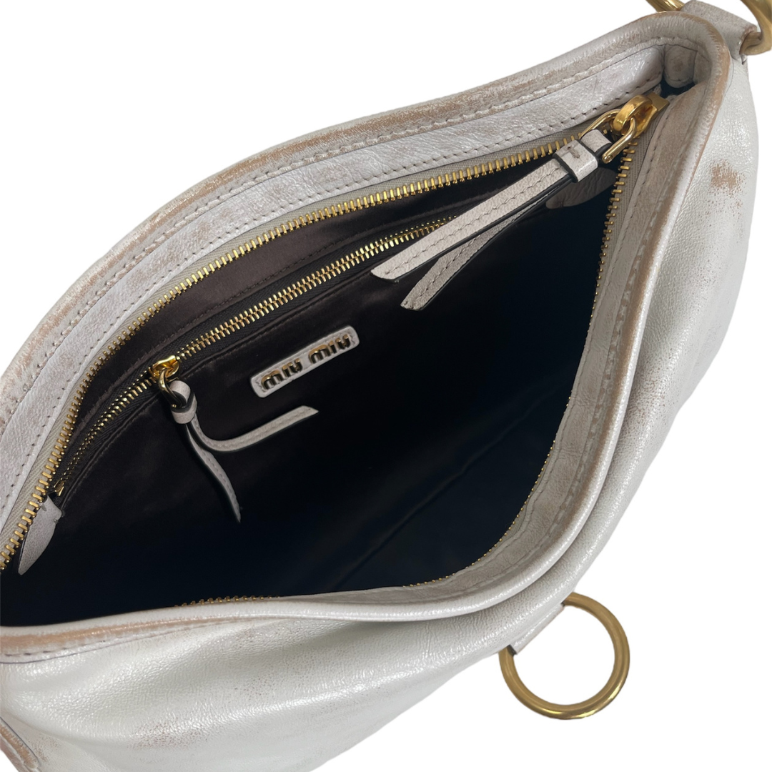 Miu Miu Leather Shoulder Bag with Snap Hook