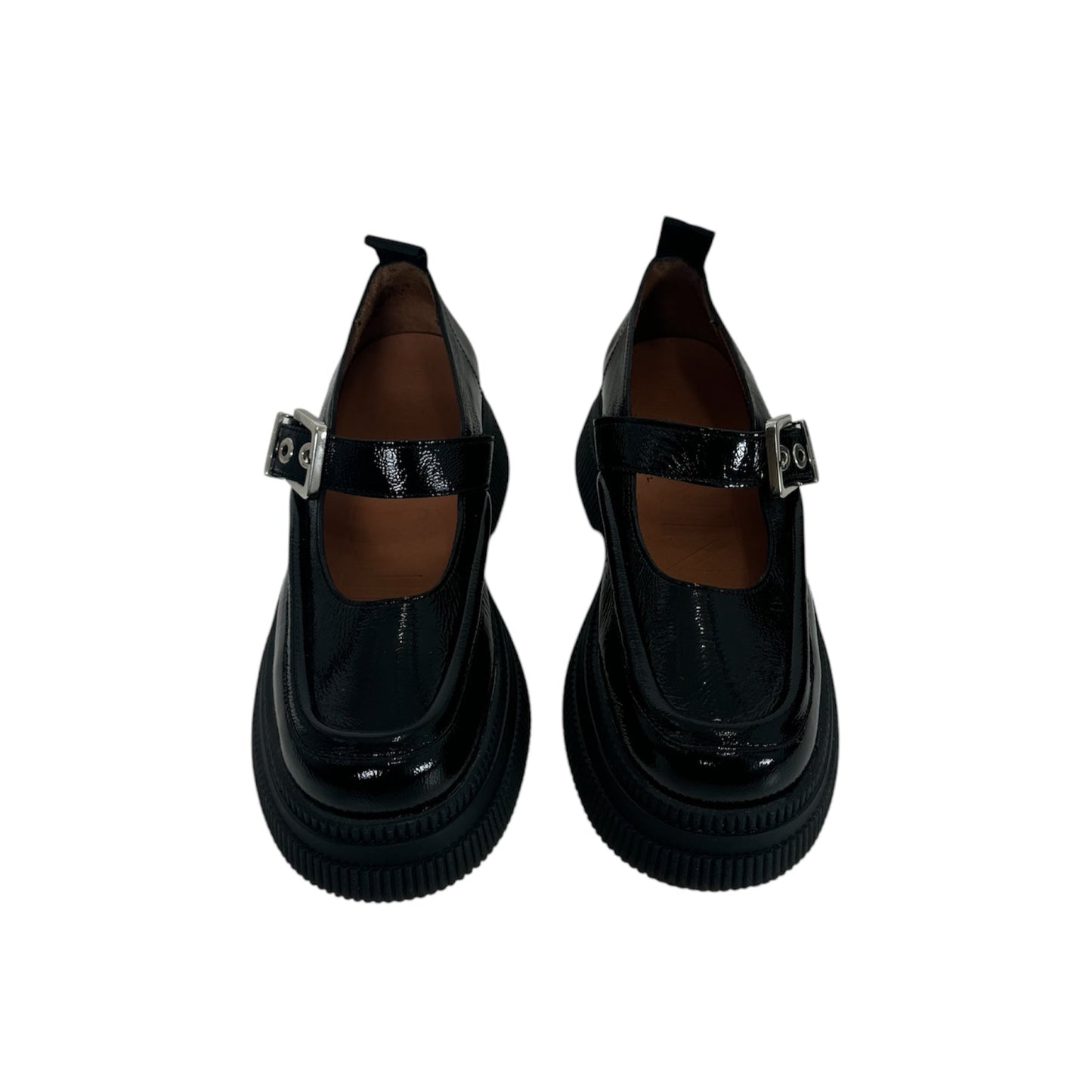 Ganni Black Patent Mary Jane Creepers (Size 40)