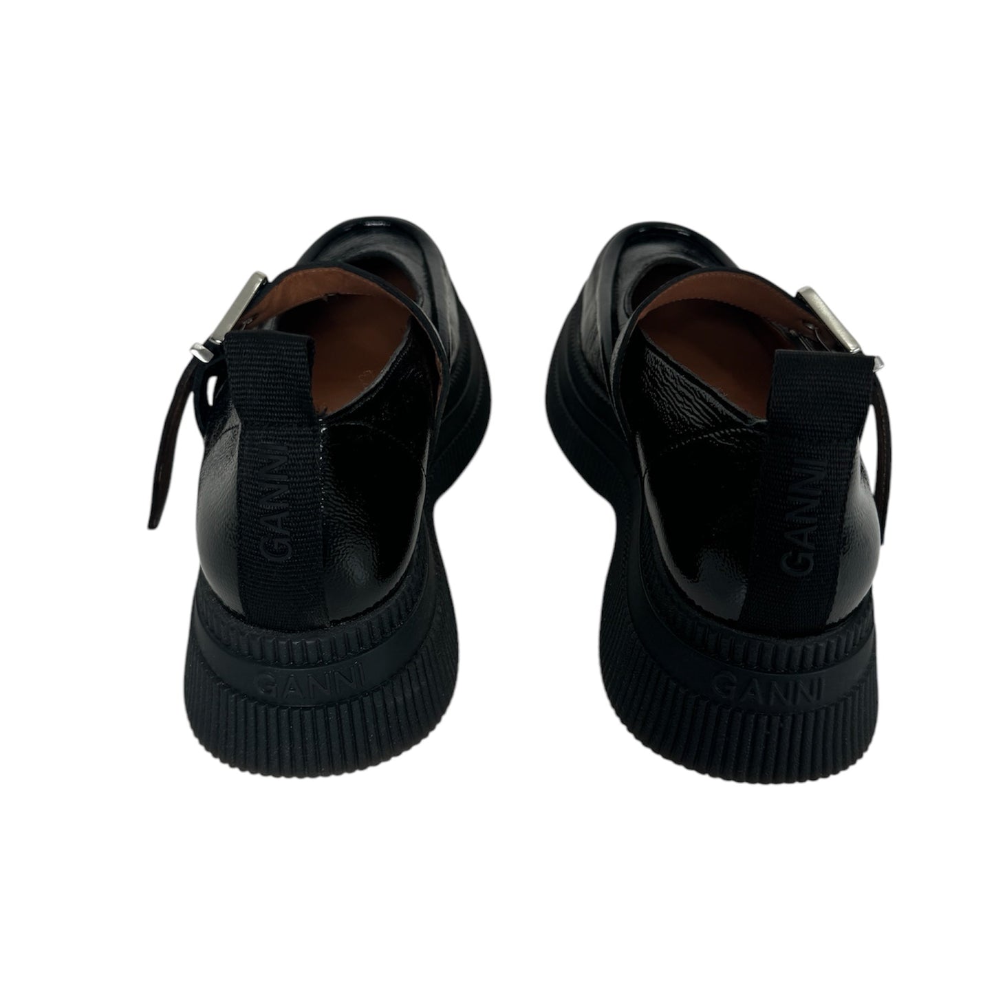 Ganni Black Patent Mary Jane Creepers (Size 40)