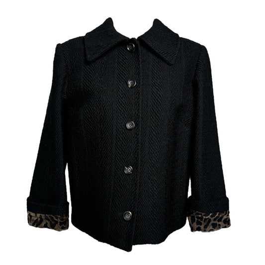 Dolce & Gabbana Black Wool/ Silk Collared Jacket NWT