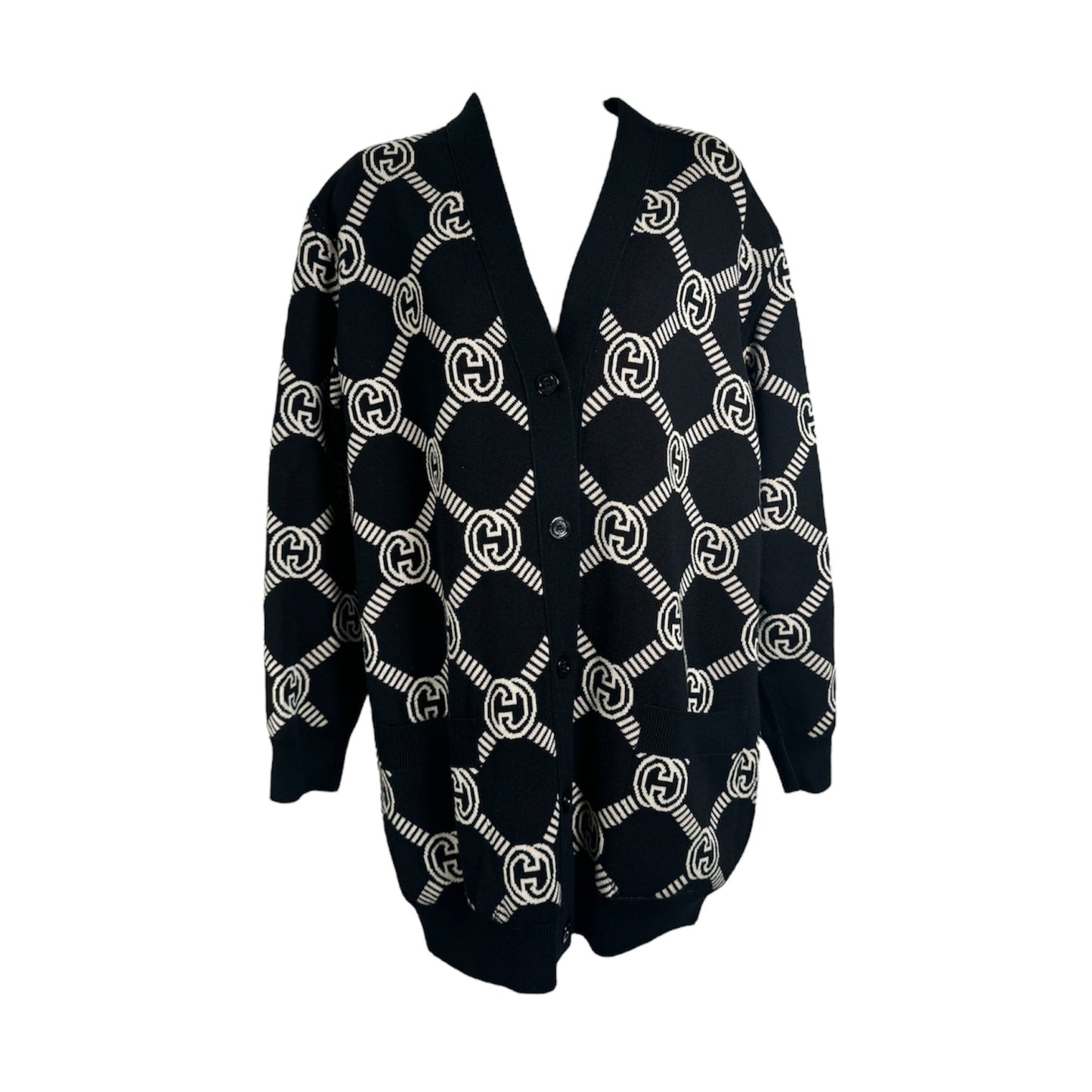 Gucci Interlocking GG Logo Reversible Printed Cardigan