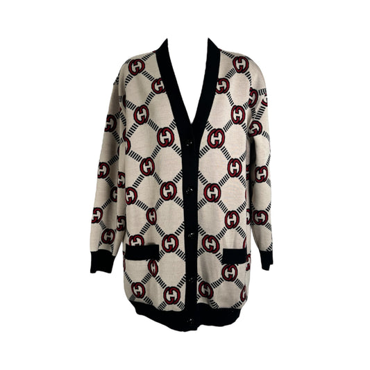 Gucci Interlocking GG Logo Reversible Printed Cardigan