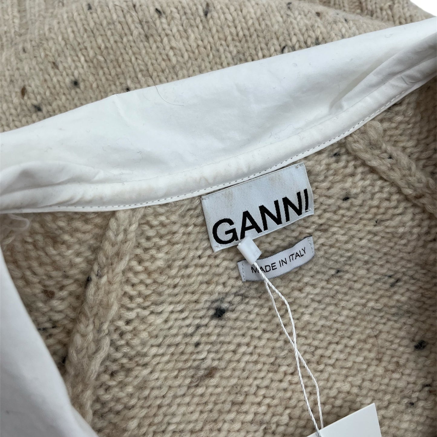 Ganni Poplin Collar Cardigan