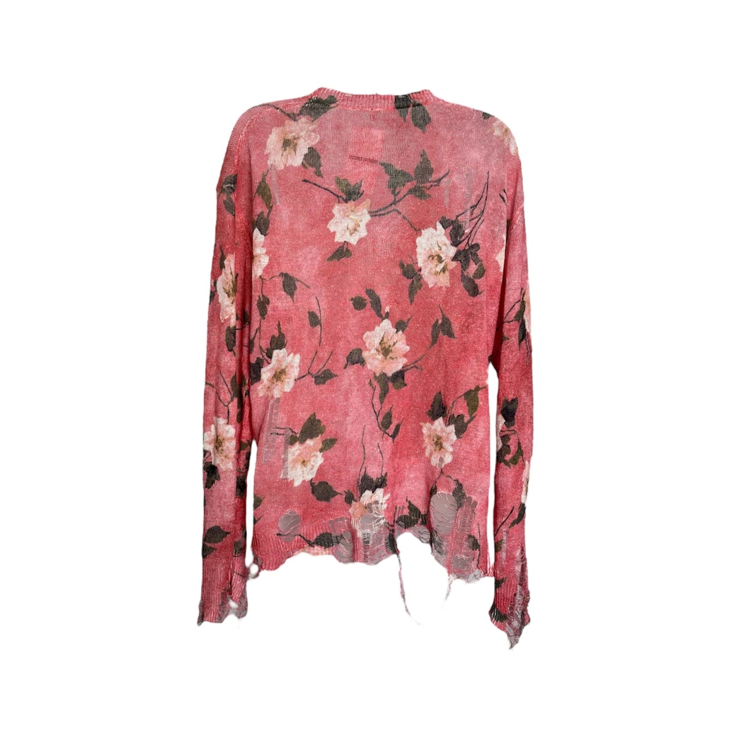 R13 Floral Boyfriend Distressed Cardigan