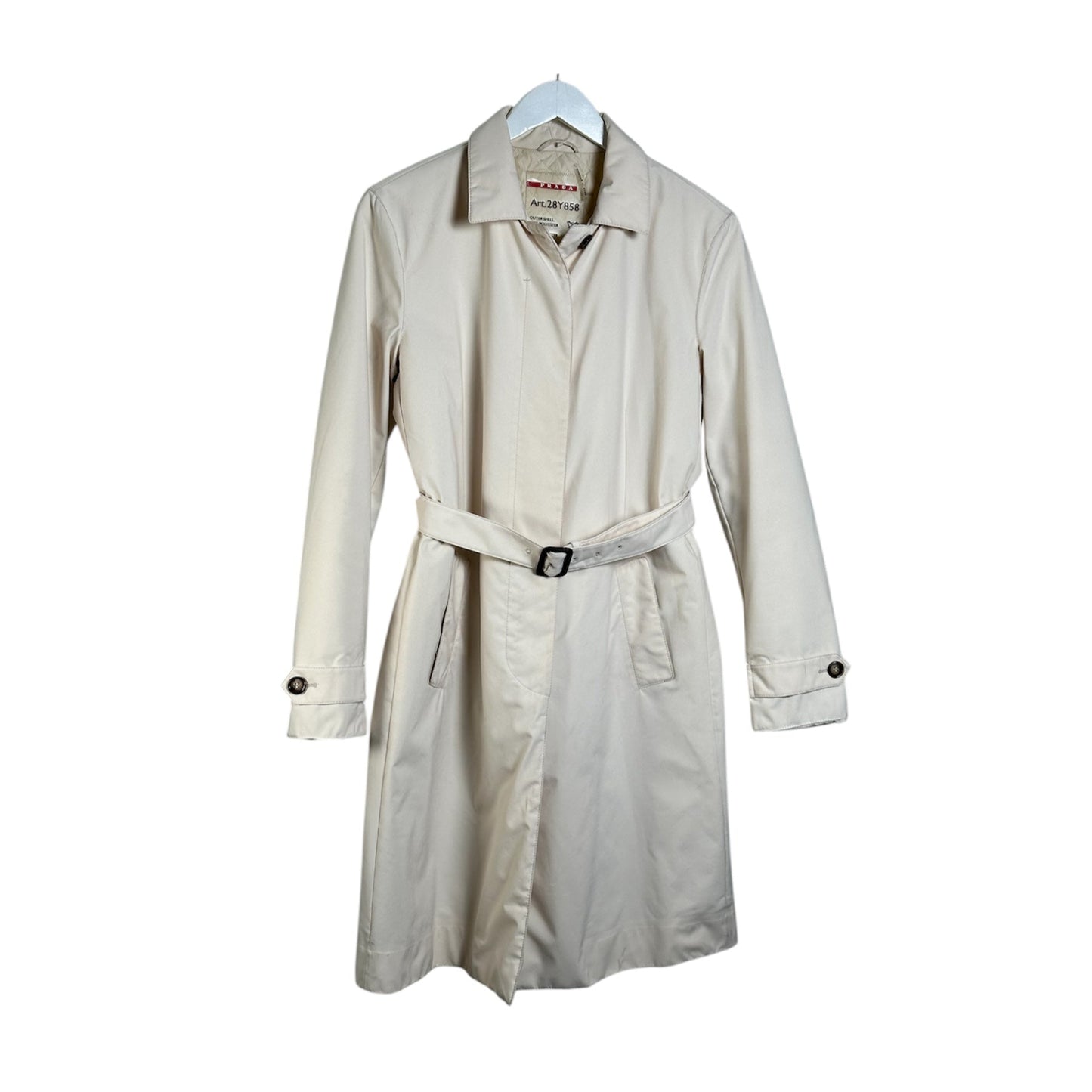 Prada Belted Padded Trench Coat