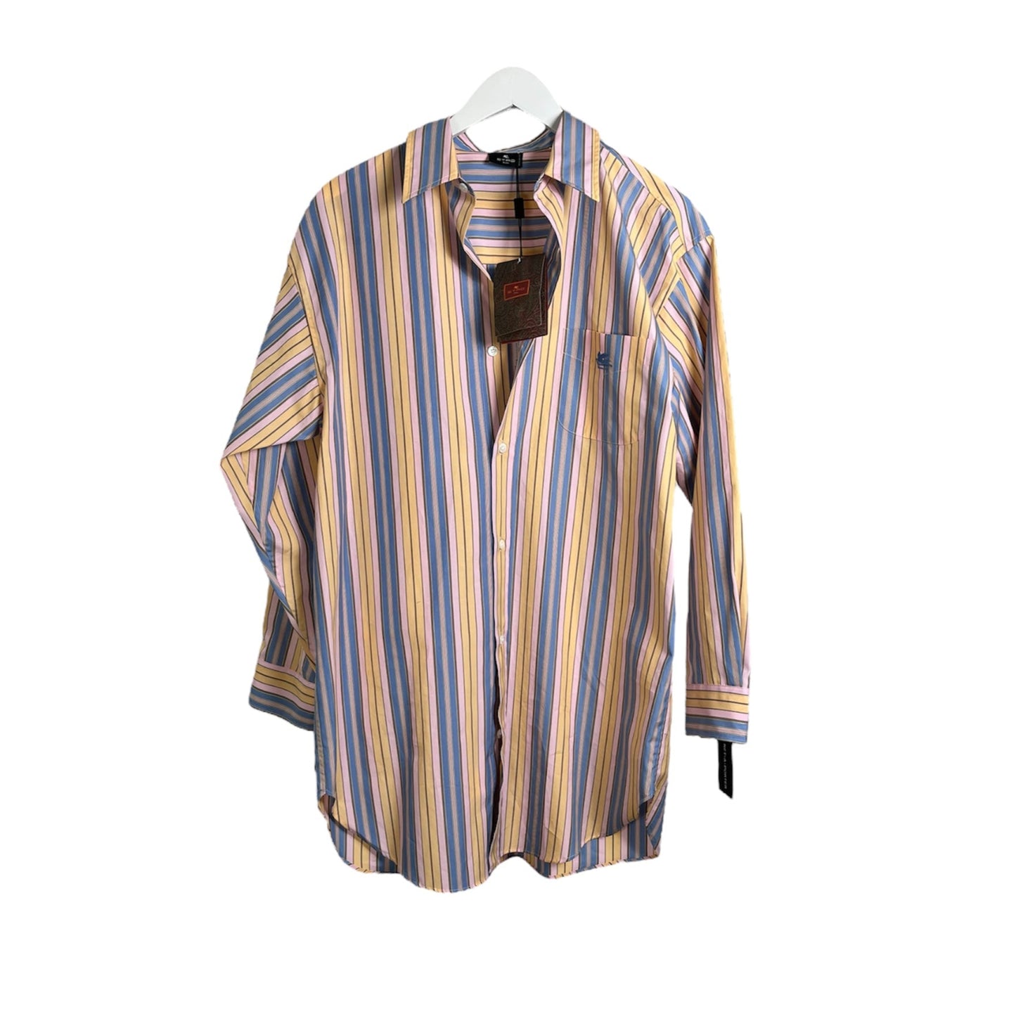 Etro Oversized Embroidered Striped Poplin Shirt