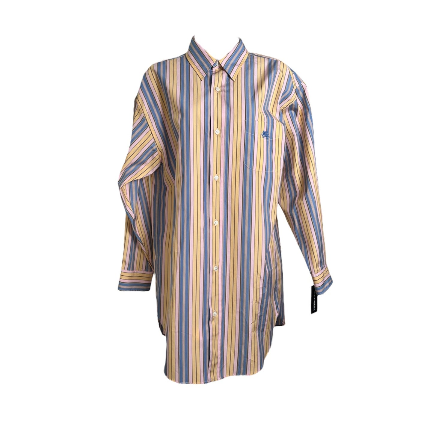 Etro Oversized Embroidered Striped Poplin Shirt