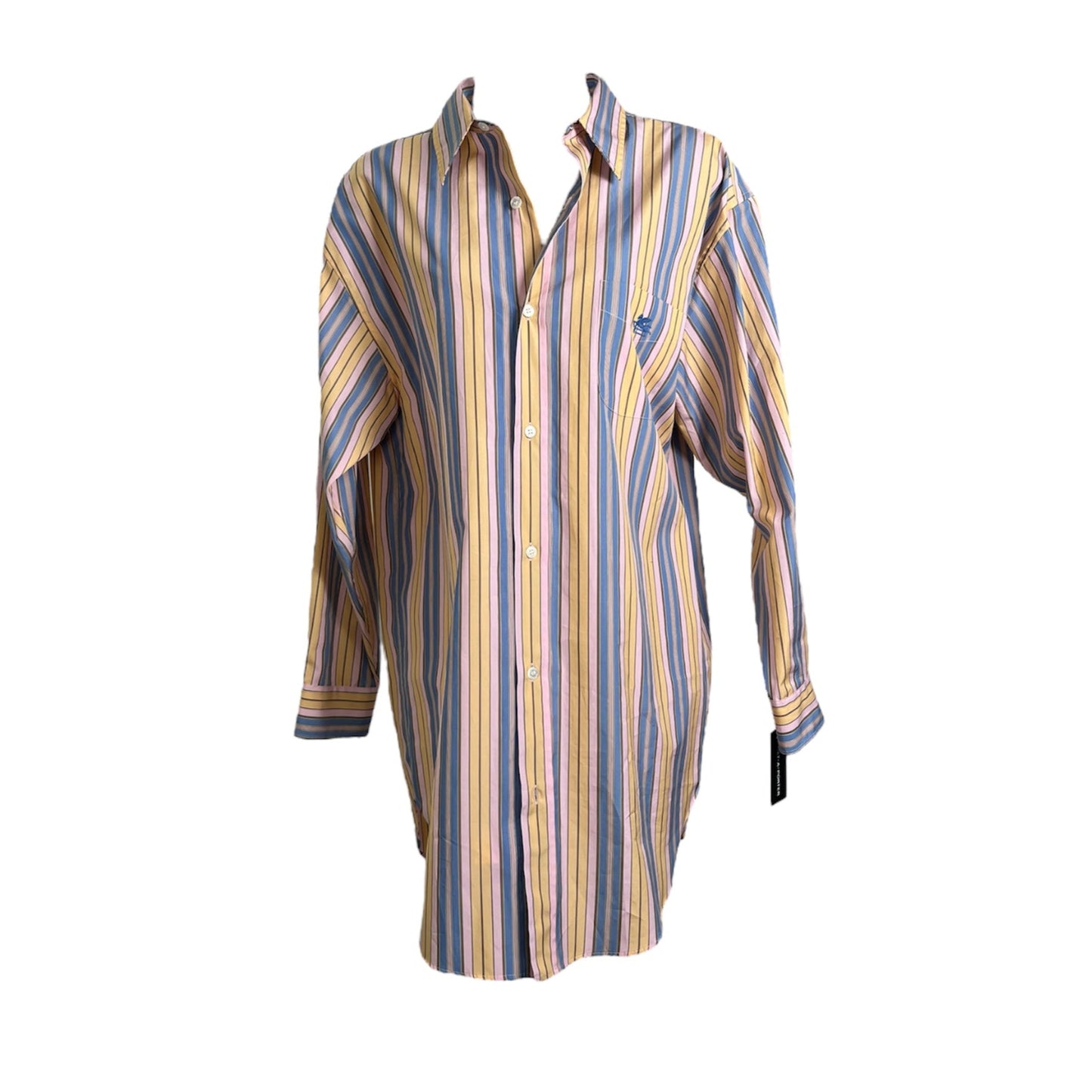 Etro Oversized Embroidered Striped Poplin Shirt