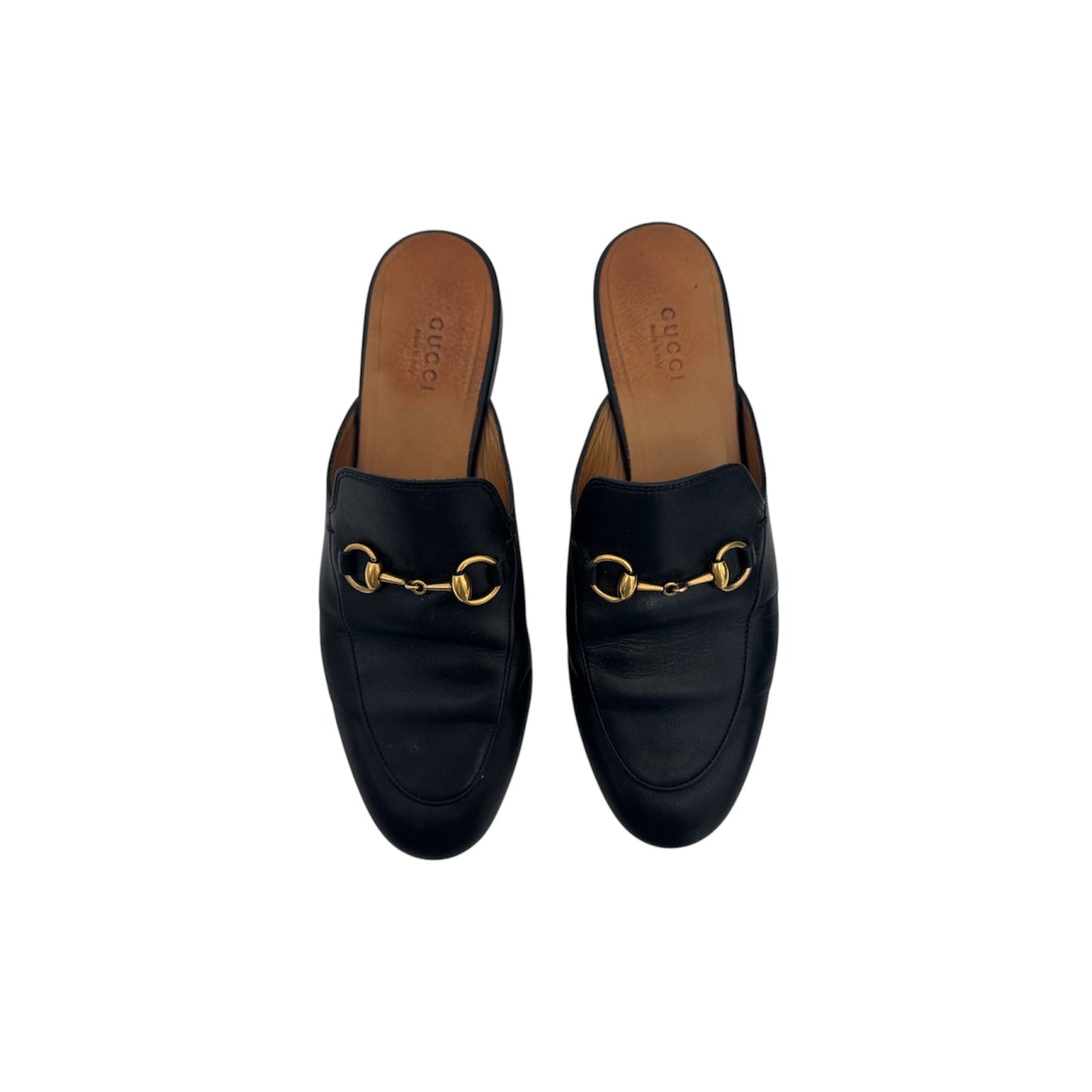 Gucci Princetown Horsebit Leather Mules (Size 37.5)