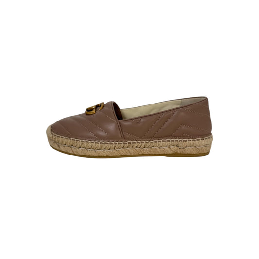 Gucci Double G Logo Leather Espadrilles (Size 37.5)