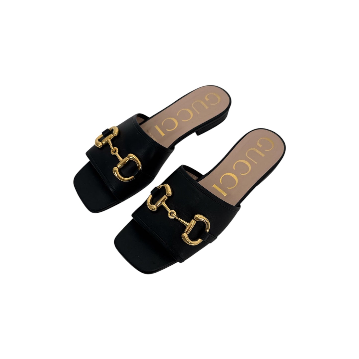 Gucci Leather 1955 Horsebit Slides (Size 37)