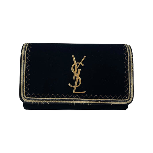 Saint Laurent Black Velvet Kate Belt Bag