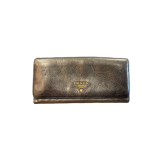 Prada Vitello Daino Antik Continental Flap Wallet