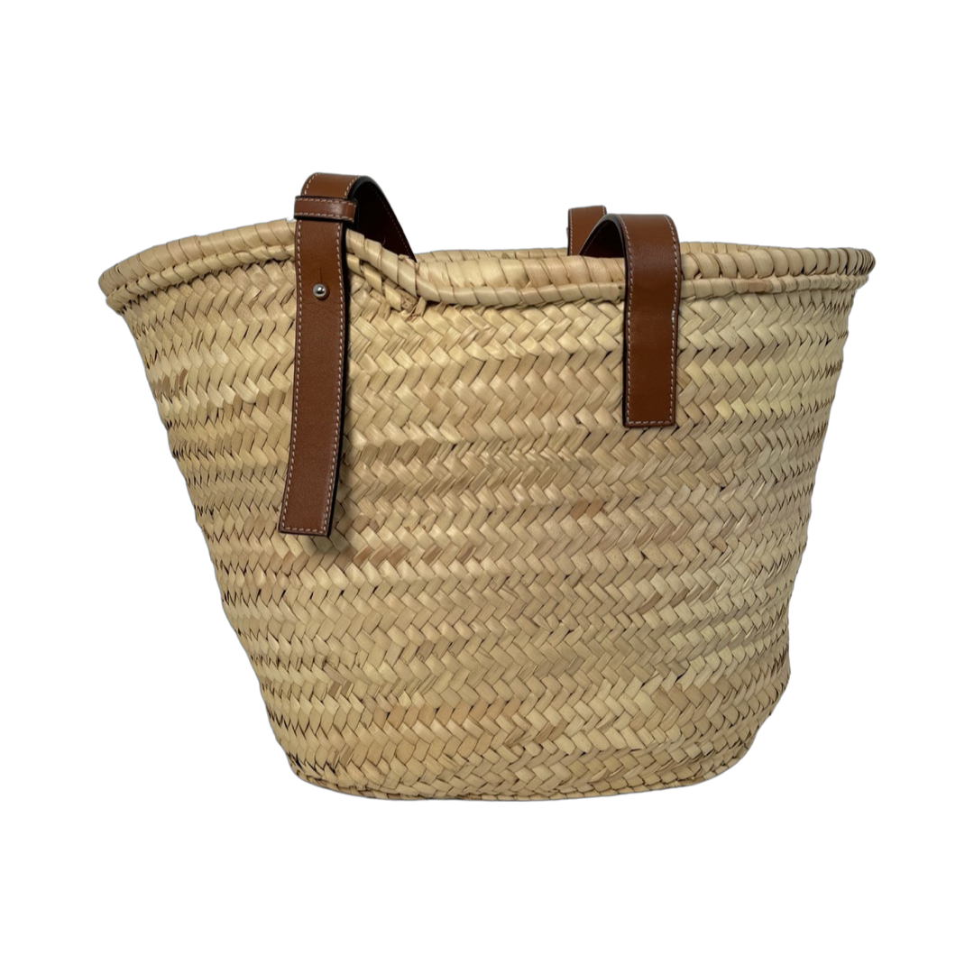 Loewe Raffia & Leather Basket Bag