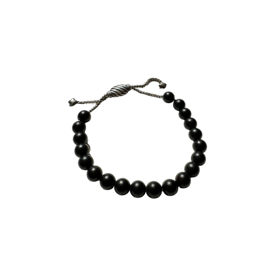 David Yurman Sterling Silver Black Onyx Spiritual Bracelet