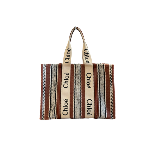 Chloe Large Woody Linen Tote