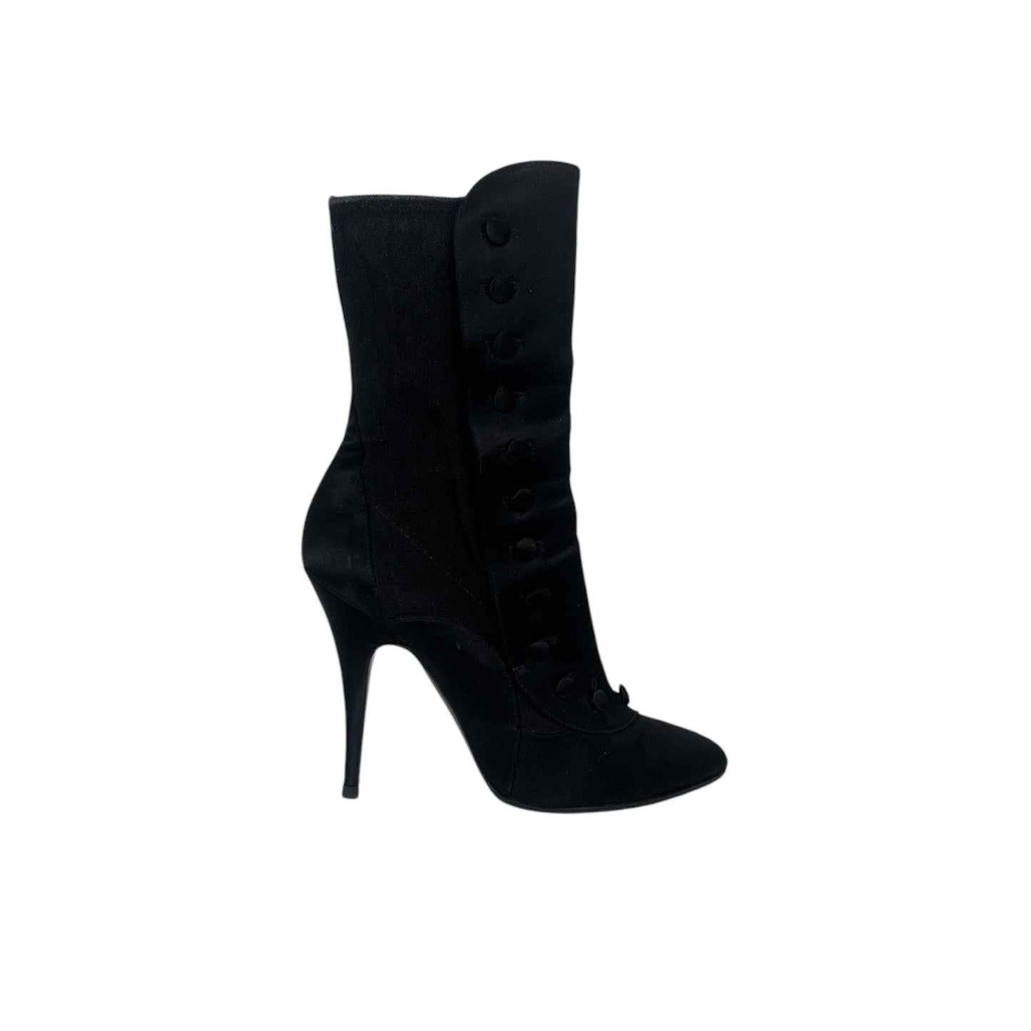 Giuseppe Zanotti x Balmain Silk Heeled Booties (Size 39)