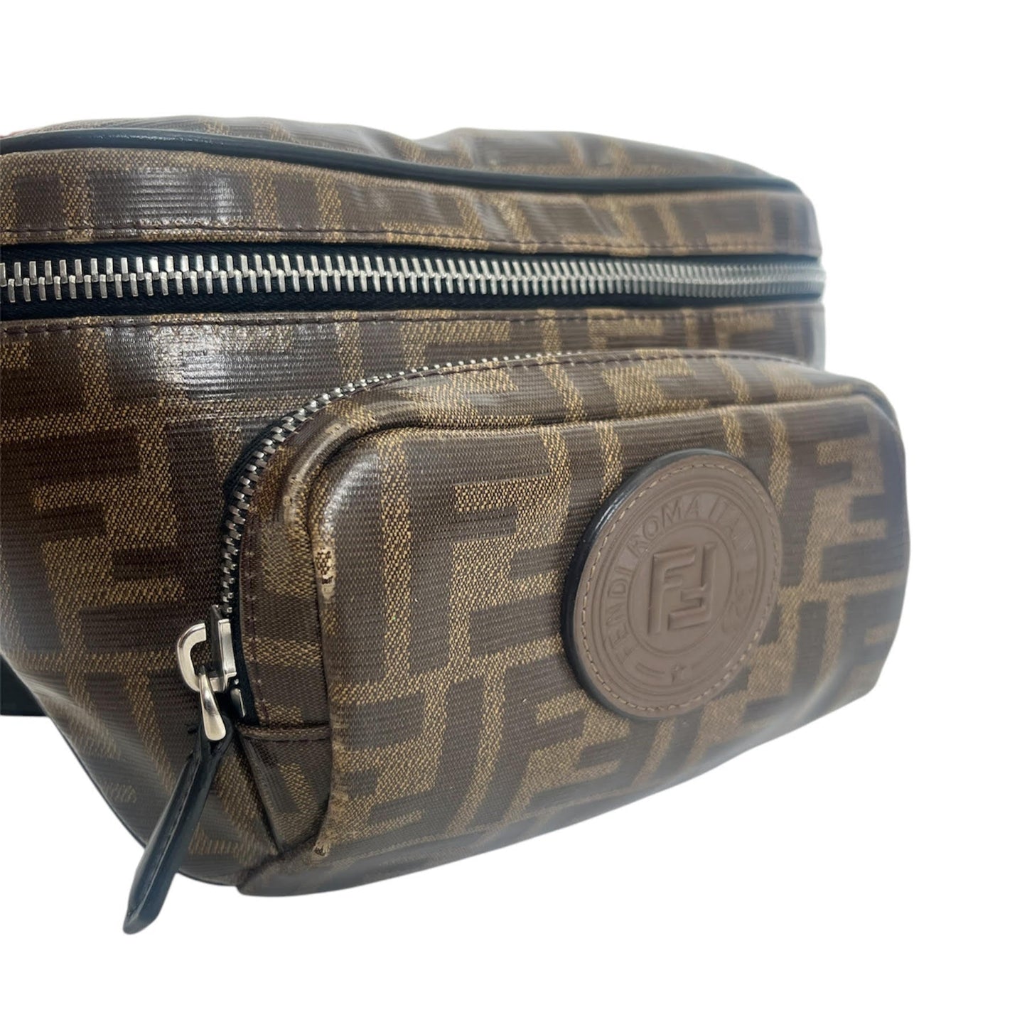 Fendi Glazed Fabric Vitello Century FF 1974 Belt Bag