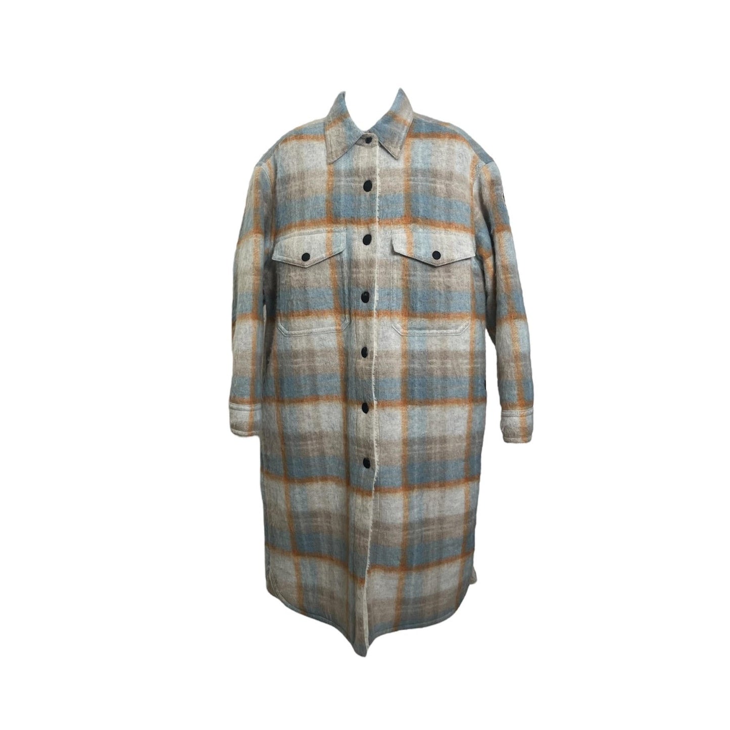 Moncler Grenoble Vanay Check Felted-Flannel Longline Jacket