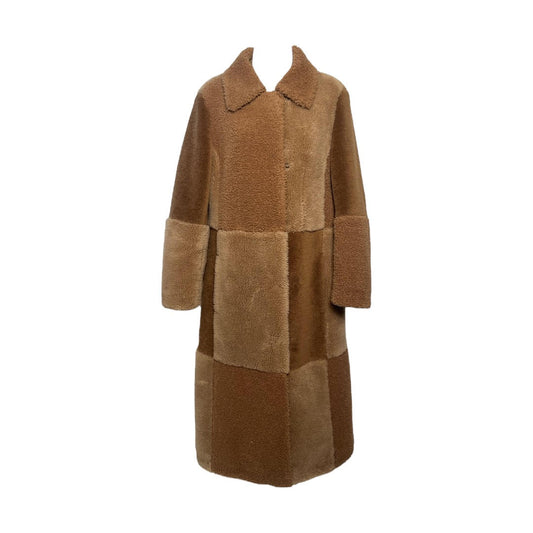 Akris Punto Wool Faux Fur Patchwork Coat