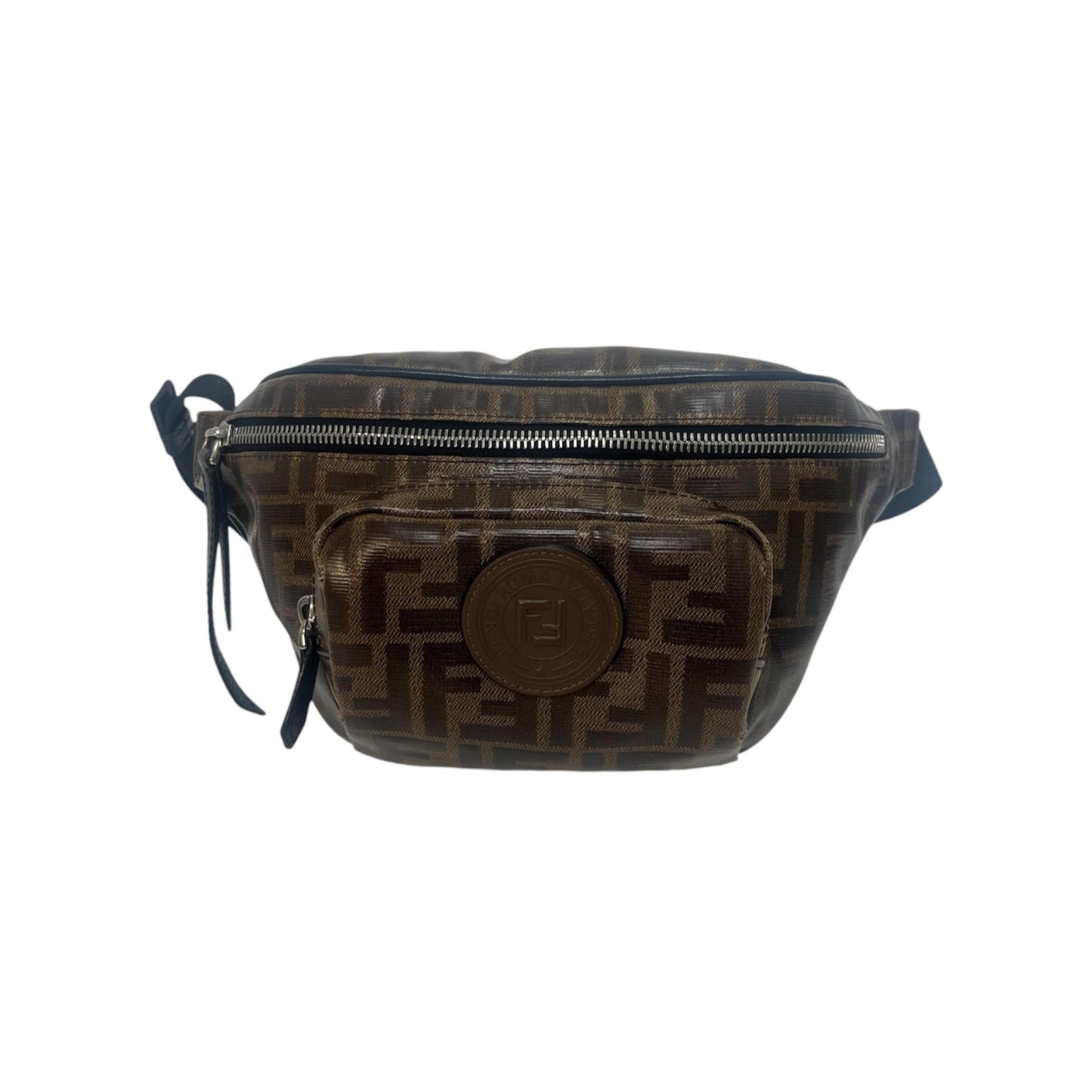 Fendi Glazed Fabric Vitello Century FF 1974 Belt Bag