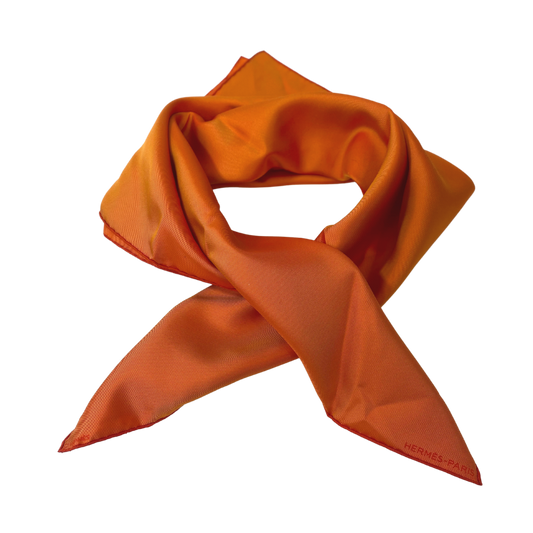 Hermès Signature Orange Silk Square 26in Twill Scarf