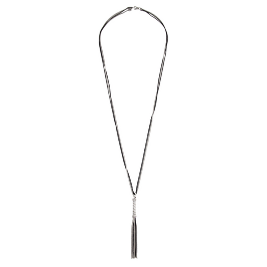 David Yurman Diamond Graphite Ice Tassel Pendant Necklace