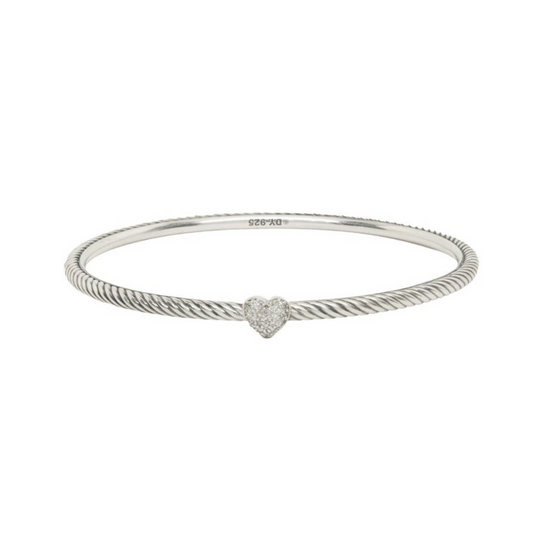 David Yurman Pavé Heart Diamond Bangle Bracelet