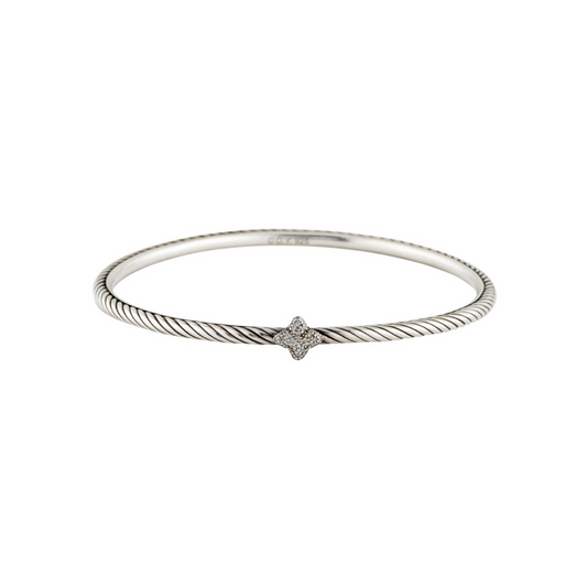 David Yurman Diamond Quatrefoil Bangle Bracelet