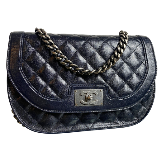 Chanel 2015 Aged Calfskin Saddle Bag