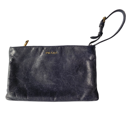 Prada Aged Calfskin Wristlet