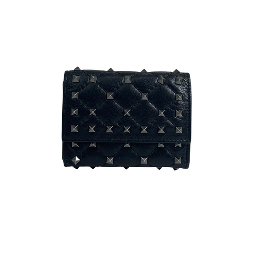 Valentino Rockstud Quilted Accordion Wallet