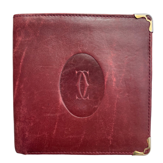 Cartier Burgundy Vintage Bifold Wallet