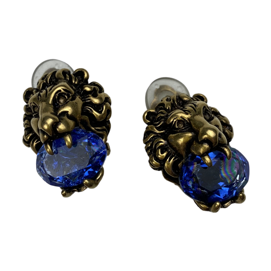 Gucci Crystal Lion Head Sapphire Blue