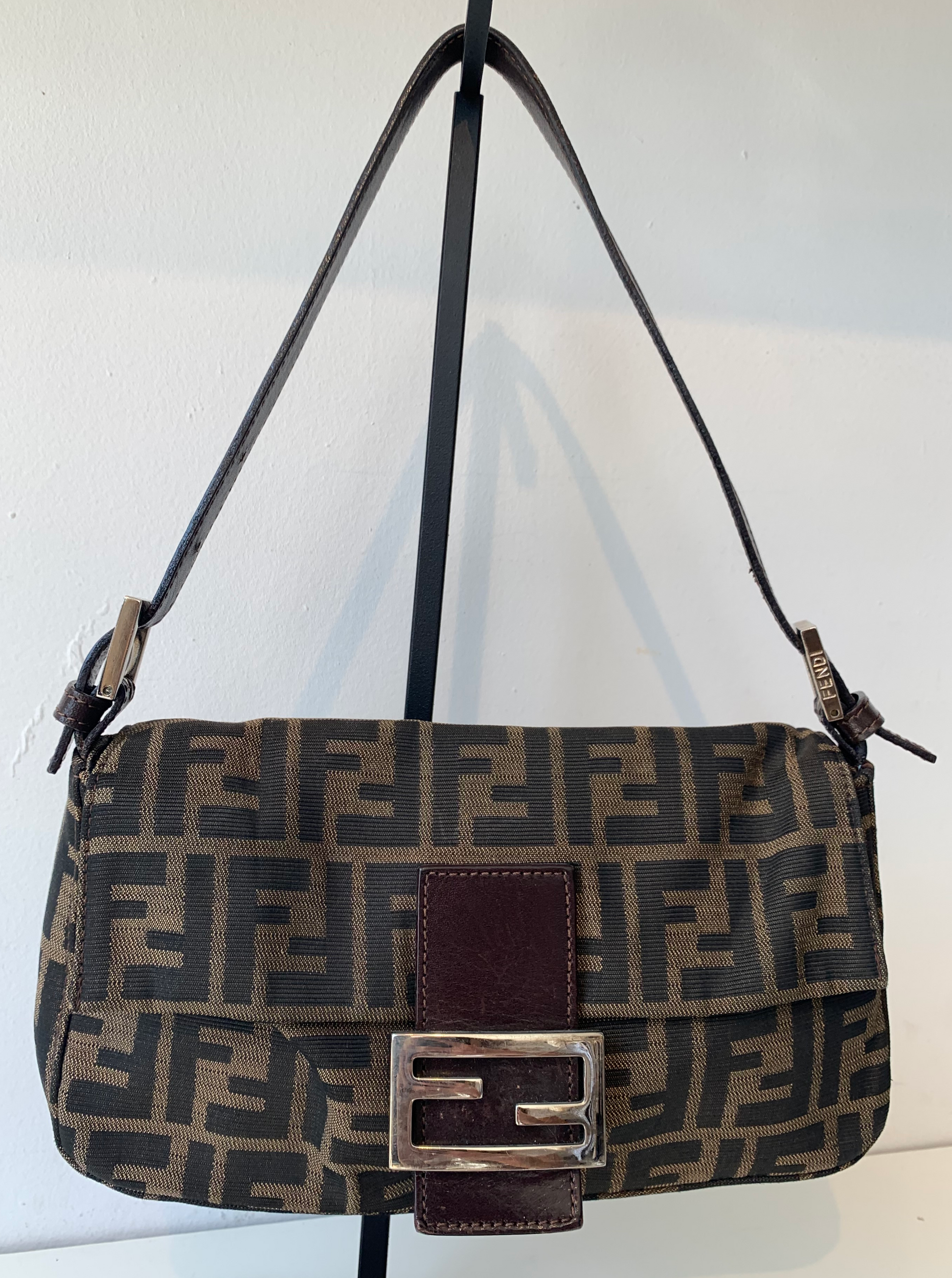 Fendi zucca sales baguette large