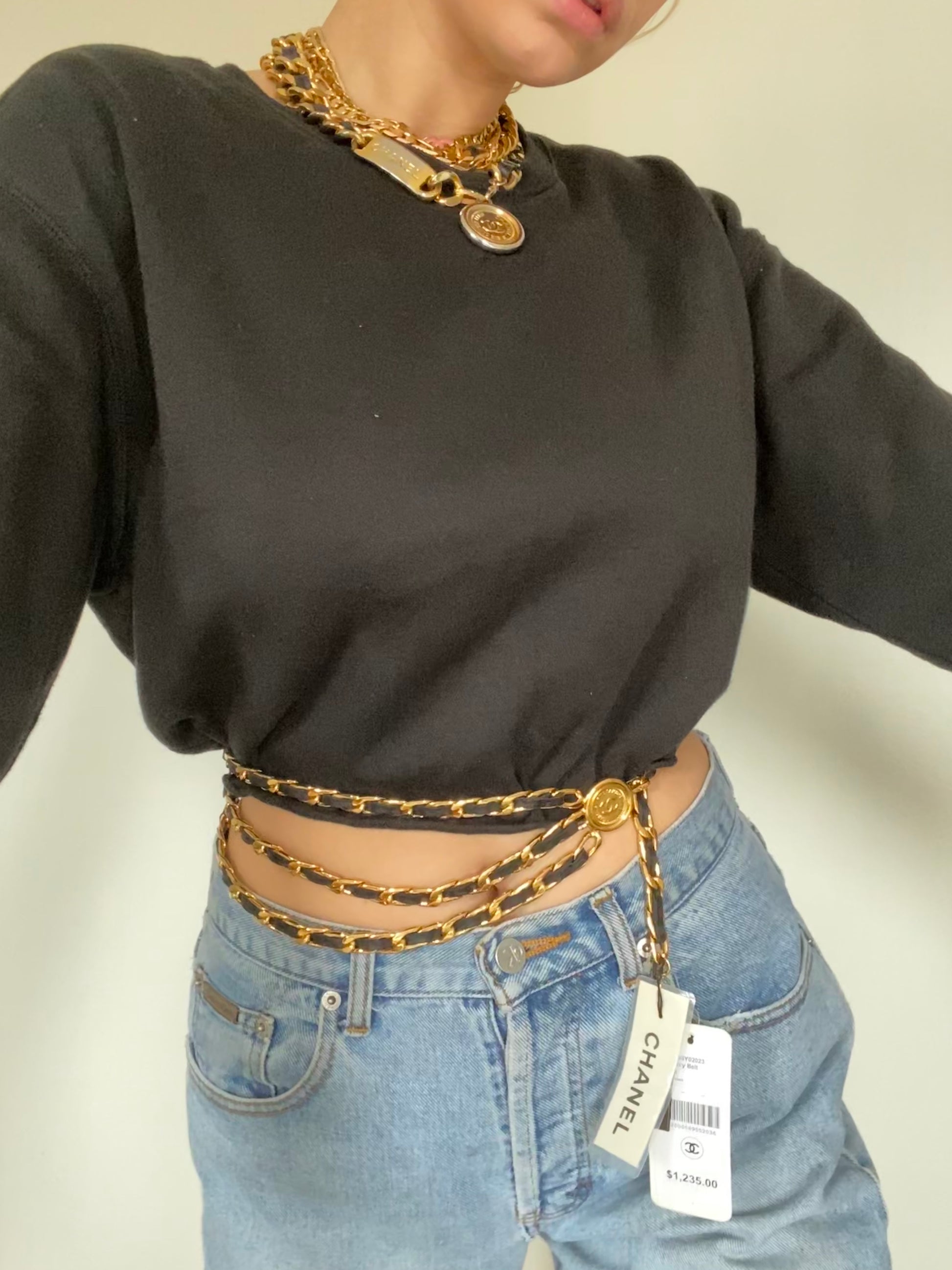 Vintage CHANEL Gold Chain Belt With Triple Layer Chains and Two Large CC  Mark Charms at Sides. Gorgeous Belt. 72cm. R04101111 -  Canada
