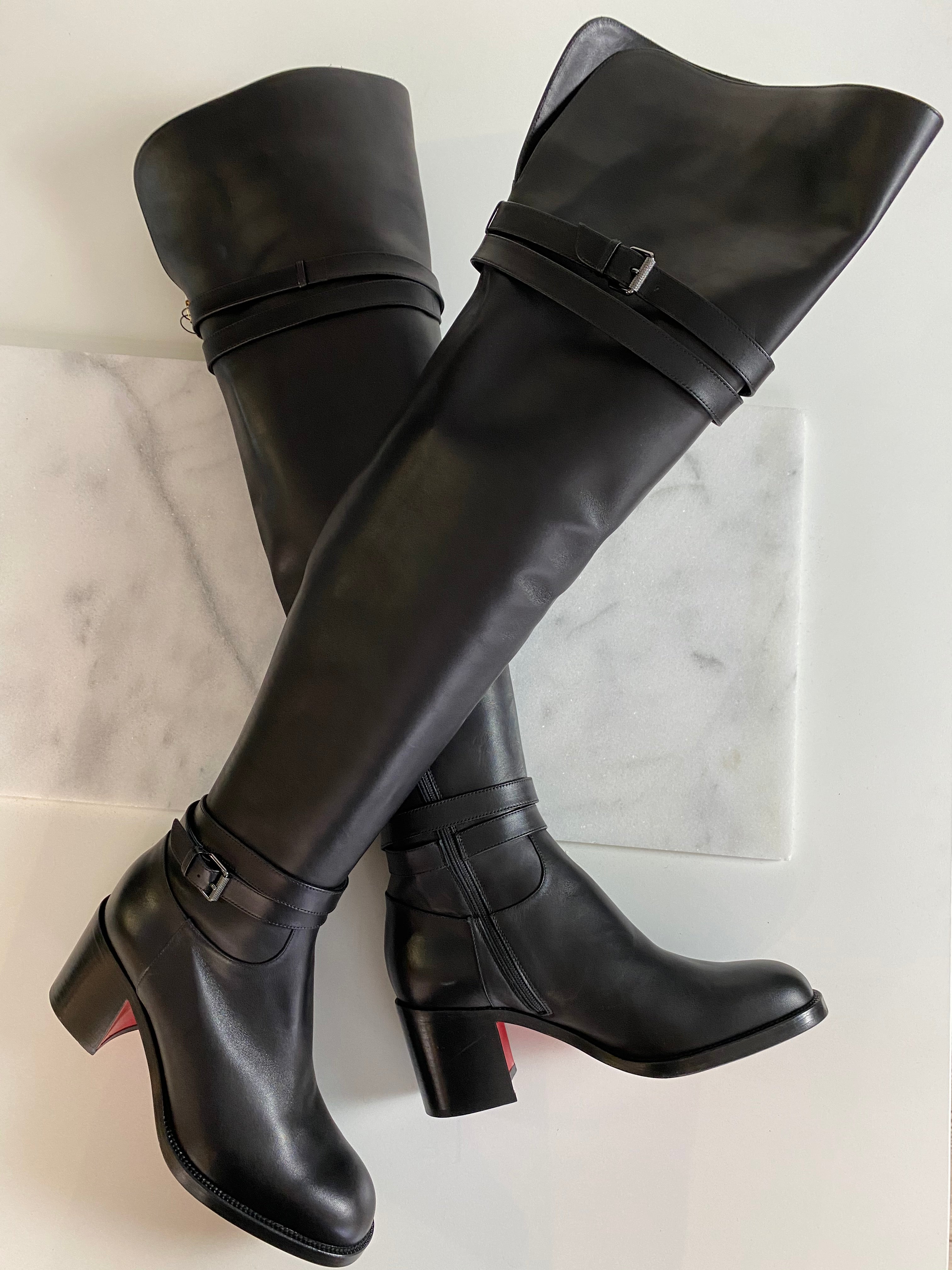 Louboutin hot sale high boots