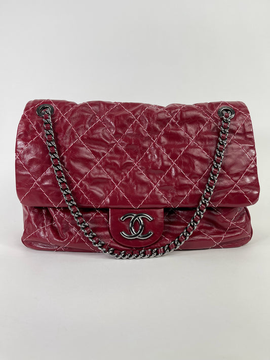 Chanel Double Stitch Glazed Maxi Flap Bag