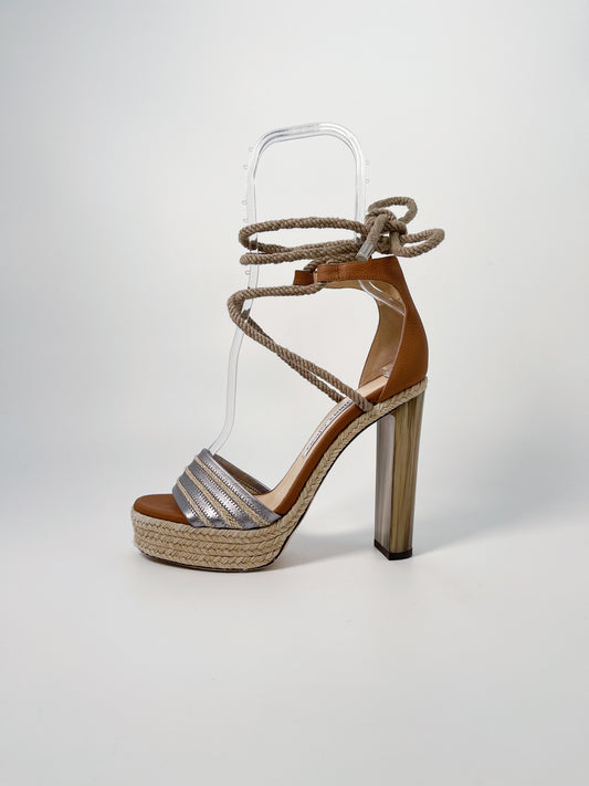 Jimmy Choo Mayje 130mm Platform Sandals (Size 38)