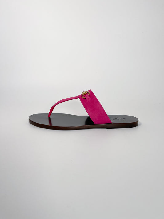 Gucci 1955 Horsebit Suede Sandals (Size 38)