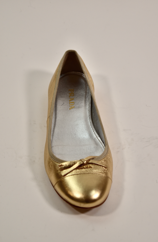 Prada Toe Cap Bow Ballet Flats (Size 40)