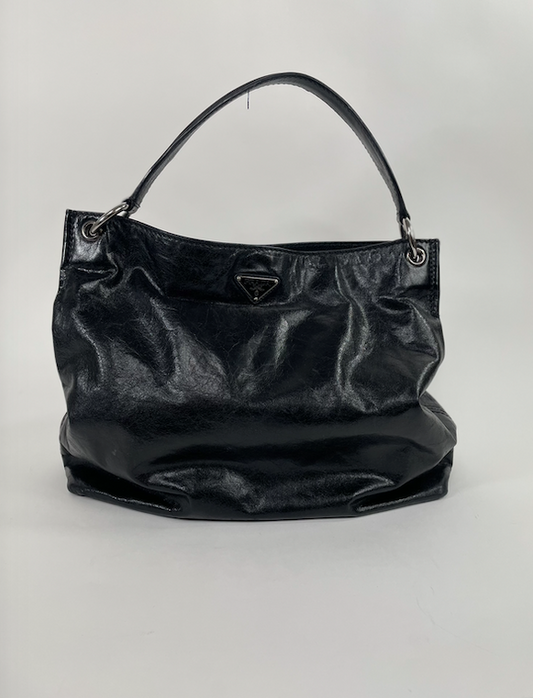 Prada Glace Calf Leather Large Hobo Bag