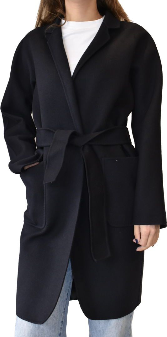 Max Mara Navy Wrap Coat