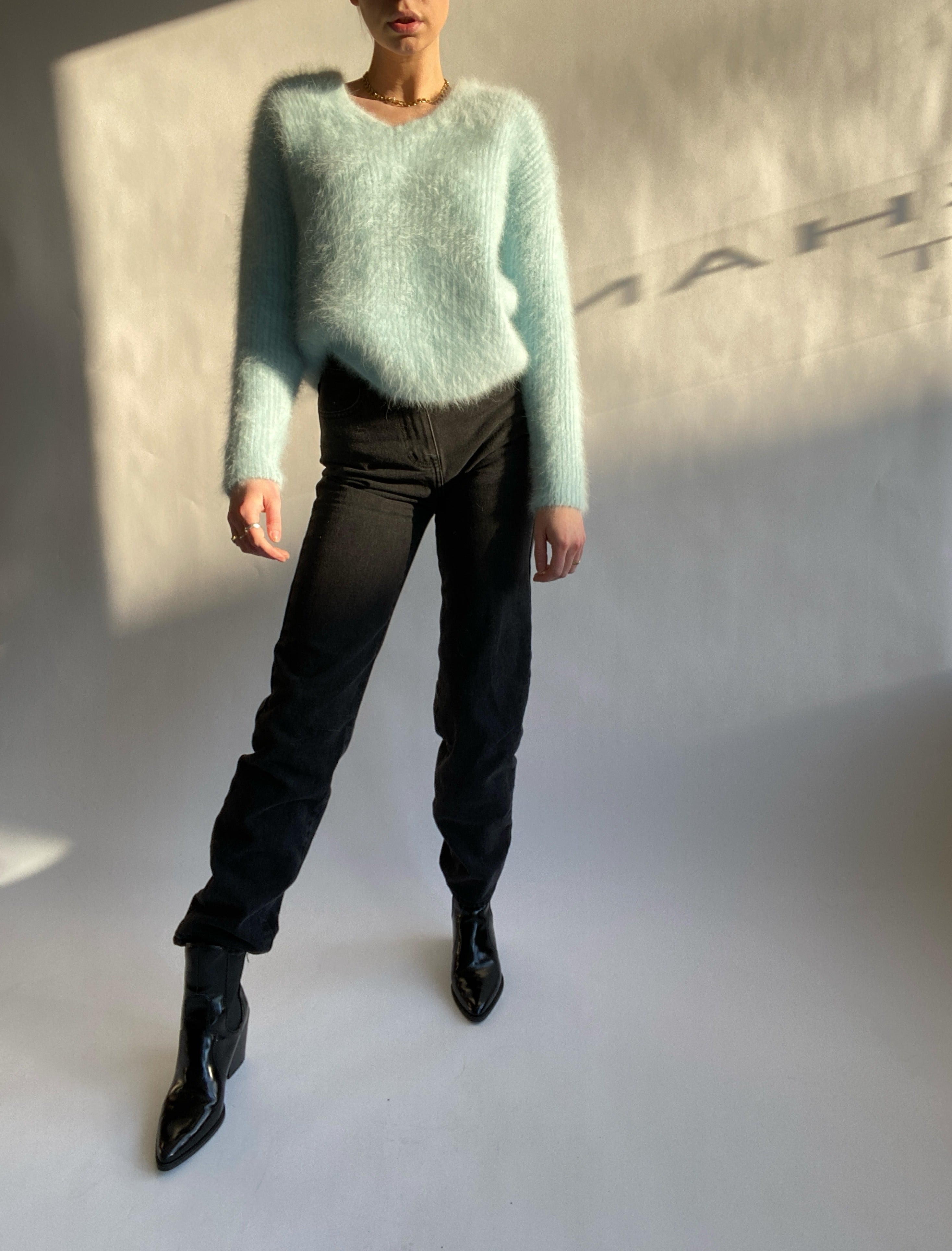 Balenciaga Rib Knit Angora Sweater (Size 36) – Designer Exchange