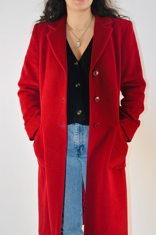 Max Mara Red Wool Angora Coat